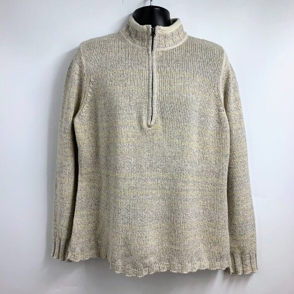 Woolrich Women's 1/4 Quarter Zip Mock Neck Pullover Wool Blend Sweater Size XL - Picture 1 of 15